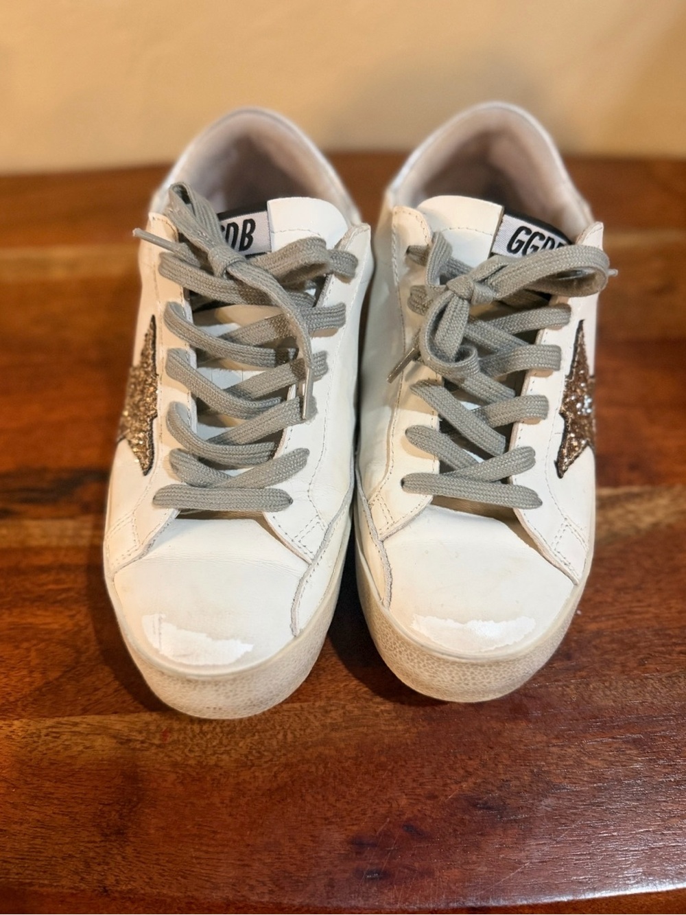 Golden Goose Superstar Sneakers Size 38 White Silver Glitter Star Sneakers 🔥 - Picture 2 of 16